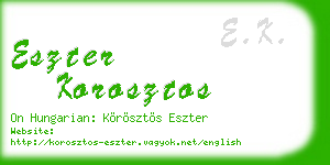 eszter korosztos business card